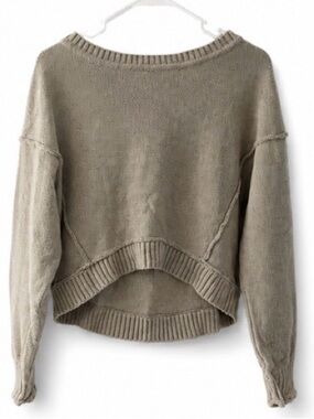 Sage + Stone Women’s Cropped Sweater Costal Classic - Neutral Taupe